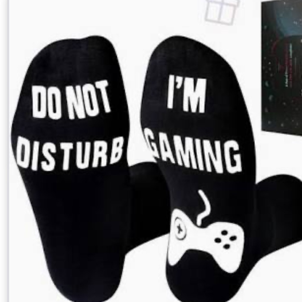 Black 'Do Not Disturb I'm Gaming' Socks